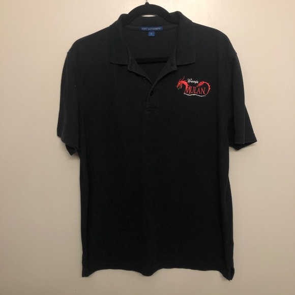 Disney Mulan polo shirt black large - Picture 1 of 5